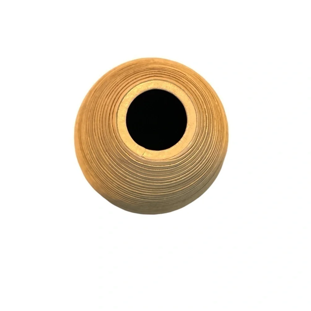 Crate & Barrel orange texture leather vase